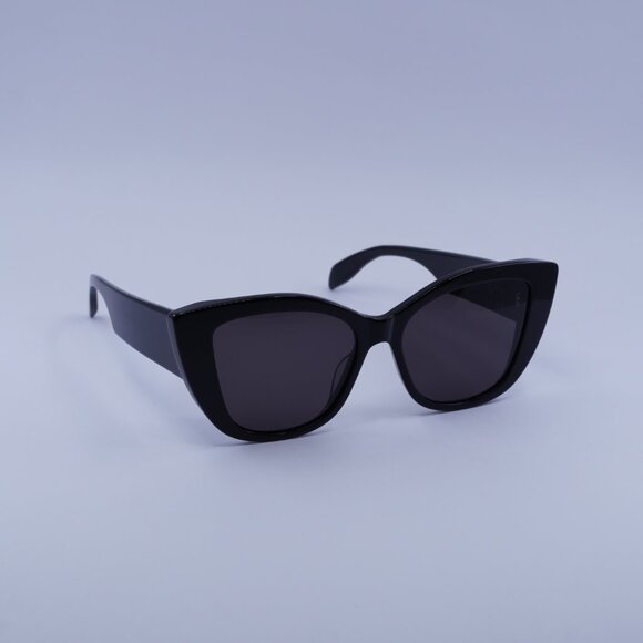 Alexander McQueen AM0347S 001 Sunglasses Black Cat Eye Frame, Grey Lenses - Picture 5 of 10